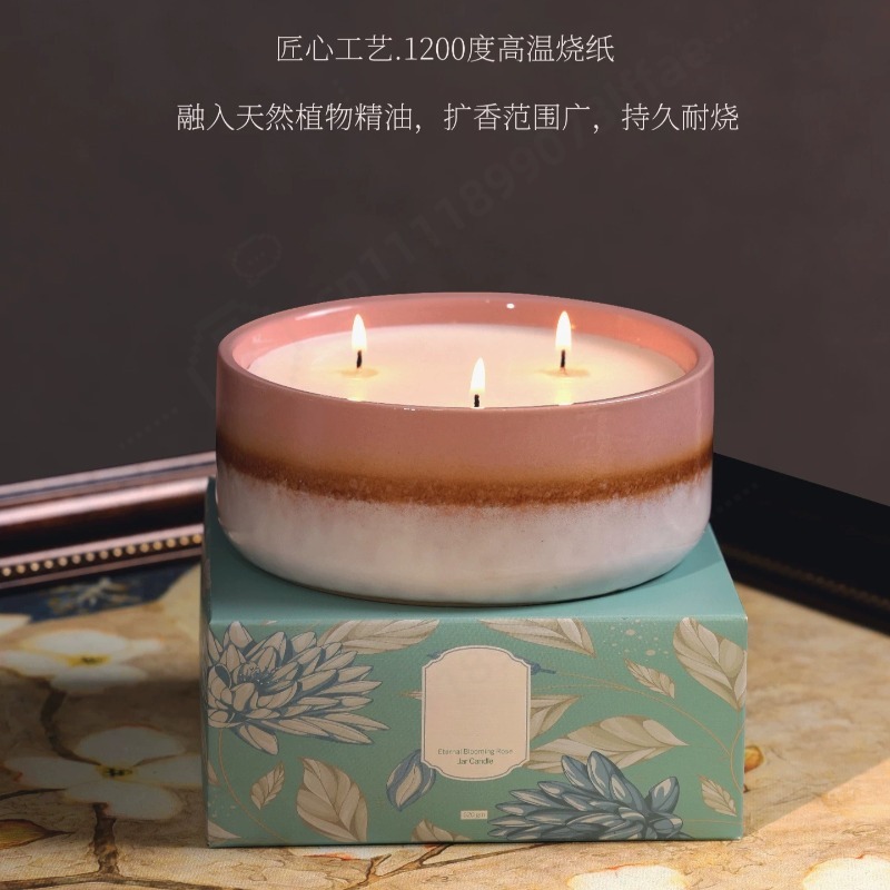Home Fragrance Jar - Duża ceramiczna słoikowa świeca zapachowa w