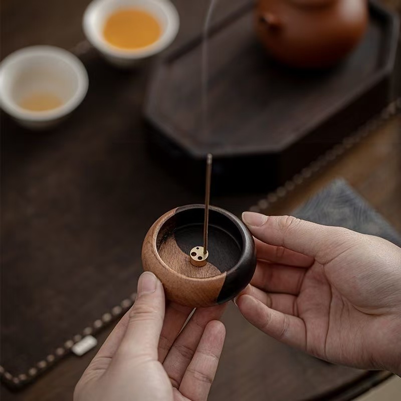 Shop Home Fragrance - Taca na kadzidła z litego drewna
